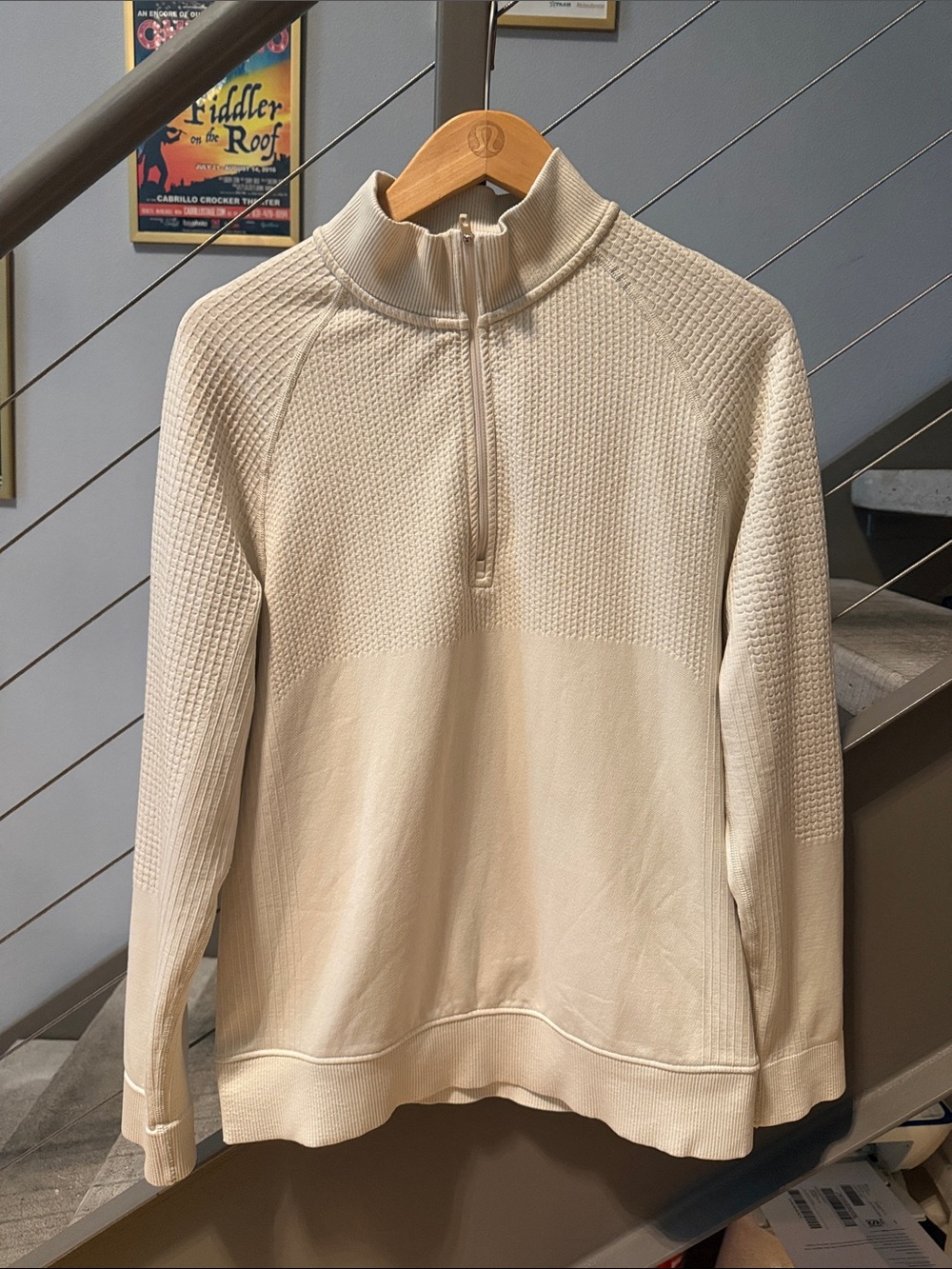 Lululemon Engineered Warmth Half Zip Light Ivory Men’s Small